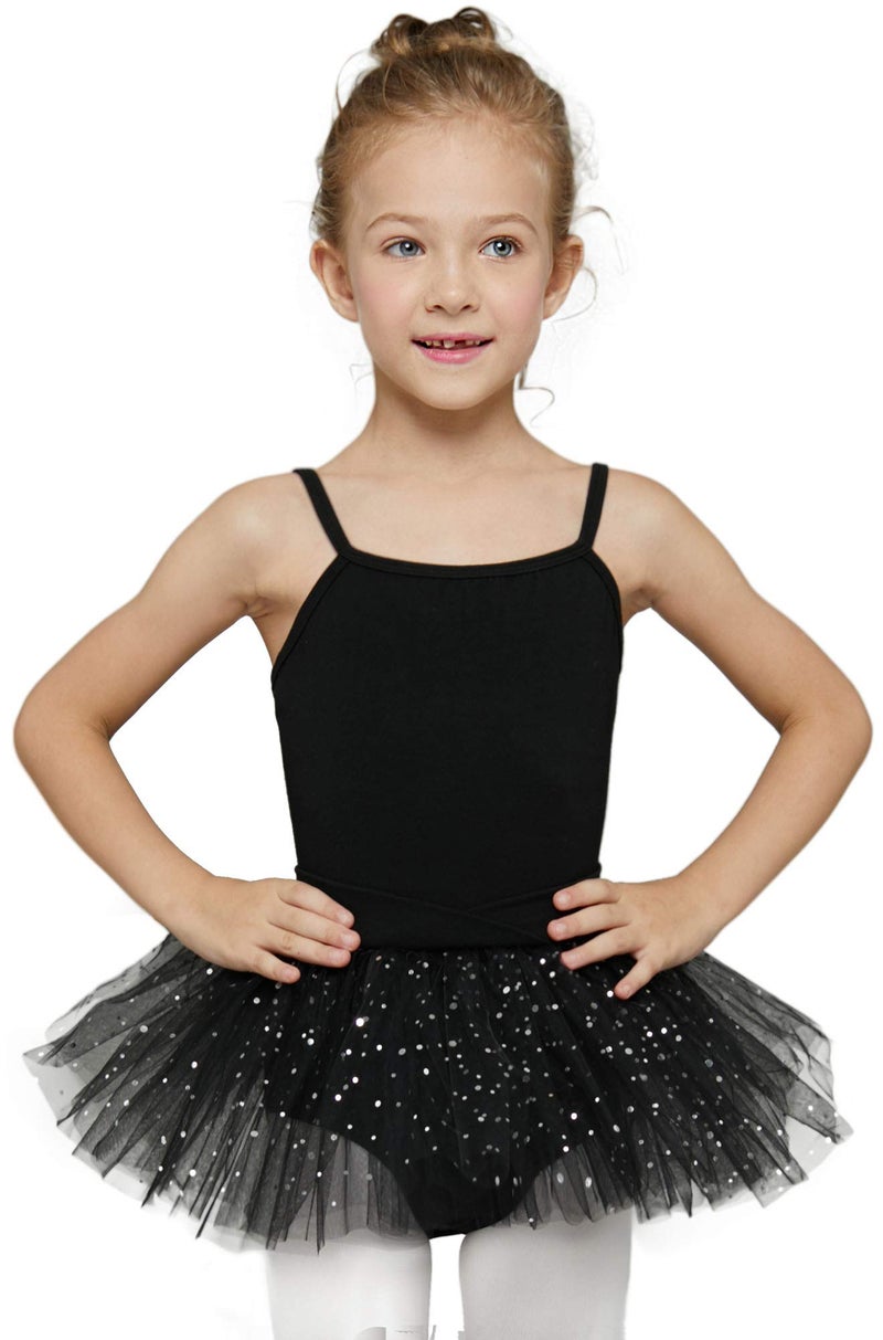 MdnMd Black Camisole Dance Ballet Tutu Leotard Dress Ballerina Outfits for Toddler Girls Dancewear (Age 2-4 / 2t,3t) - Image 1