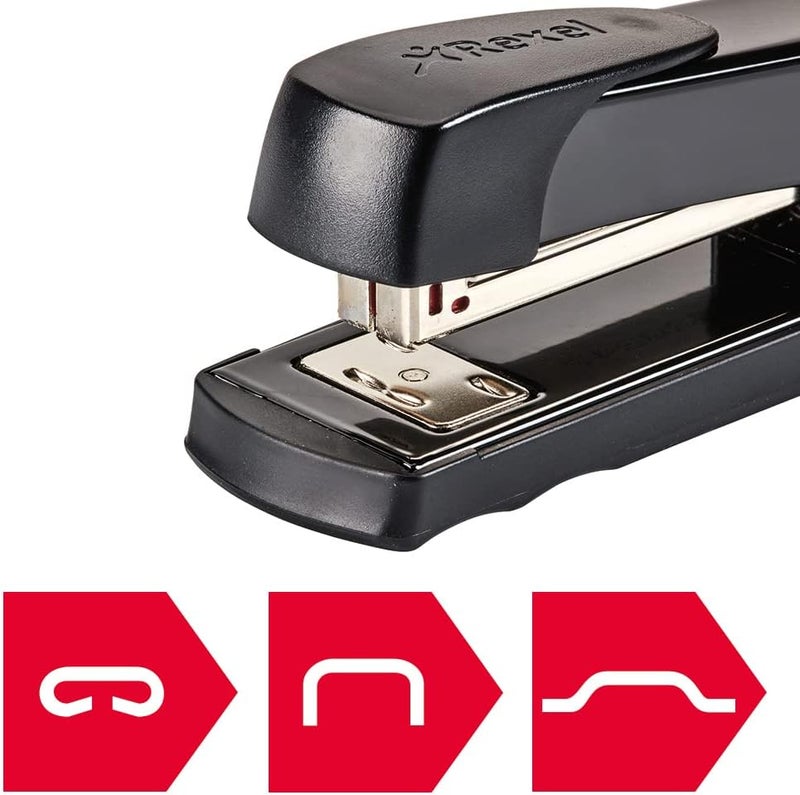 Rexel Meteor Half Strip Stapler - 20 Sheet Capacity, Metal Body, Black - Image 4