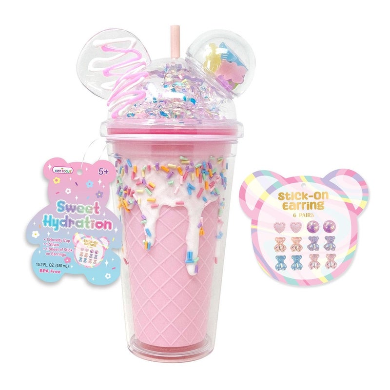 Hot Focus - Gummy Bear Sweet Hydration Ice Cream Cup With Nail Sticker 450ml - 407GB