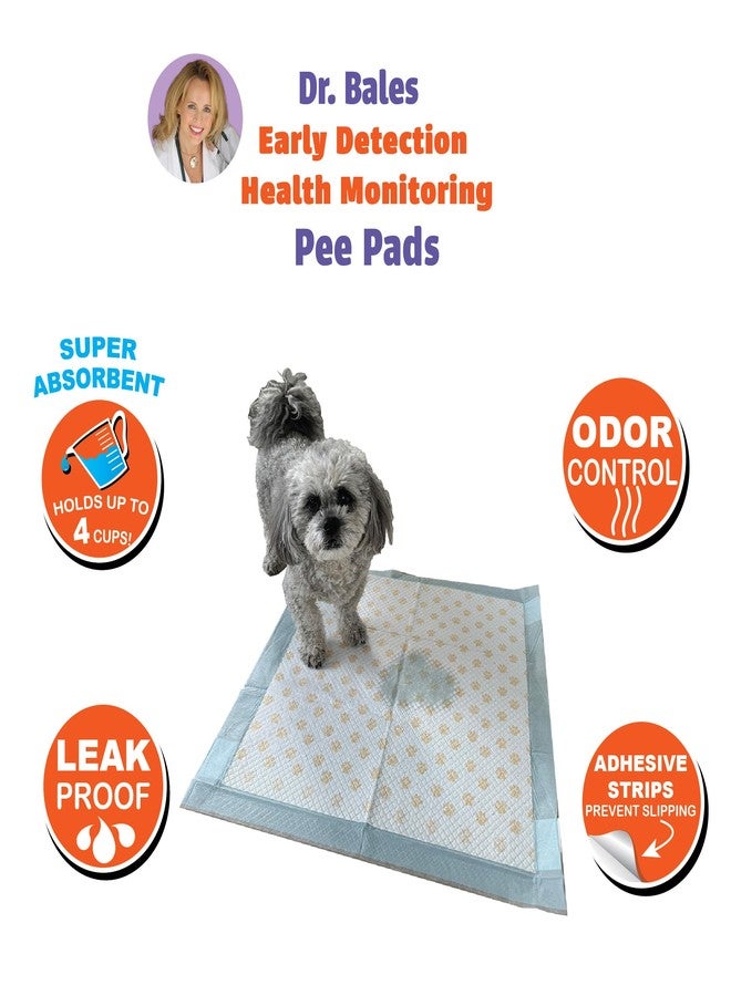 سبوت فوط تبول للجراء من سبوت دكتور بيلز للكشف المبكر عن الأمراض ومراقبة صحة الكلاب - فوط تبول للجراء مزودة ببصمات أقدام متغيرة اللون تشير إلى مستوى الرقم الهيدروجيني لبول كلبك، فائقة الامتصاص، مانعة للتسرب، 22 بوصة × 22 بوصة، عبوة من 50 فوطة - Image 2