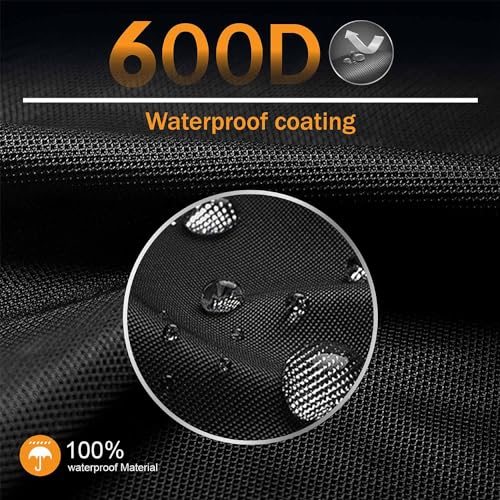 TURLIOARN 36 Inch Griddle Cover Fits for Blackstone,600D Heavy Duty Waterproof Anti-UV Canvas Flat Top BBQ Cover for Blackstone 36'' Outdoor Cooking Gas Grill Griddle Station,Black - Image 3