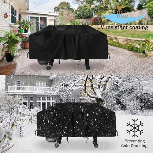TURLIOARN 36 Inch Griddle Cover Fits for Blackstone,600D Heavy Duty Waterproof Anti-UV Canvas Flat Top BBQ Cover for Blackstone 36'' Outdoor Cooking Gas Grill Griddle Station,Black - Image 5