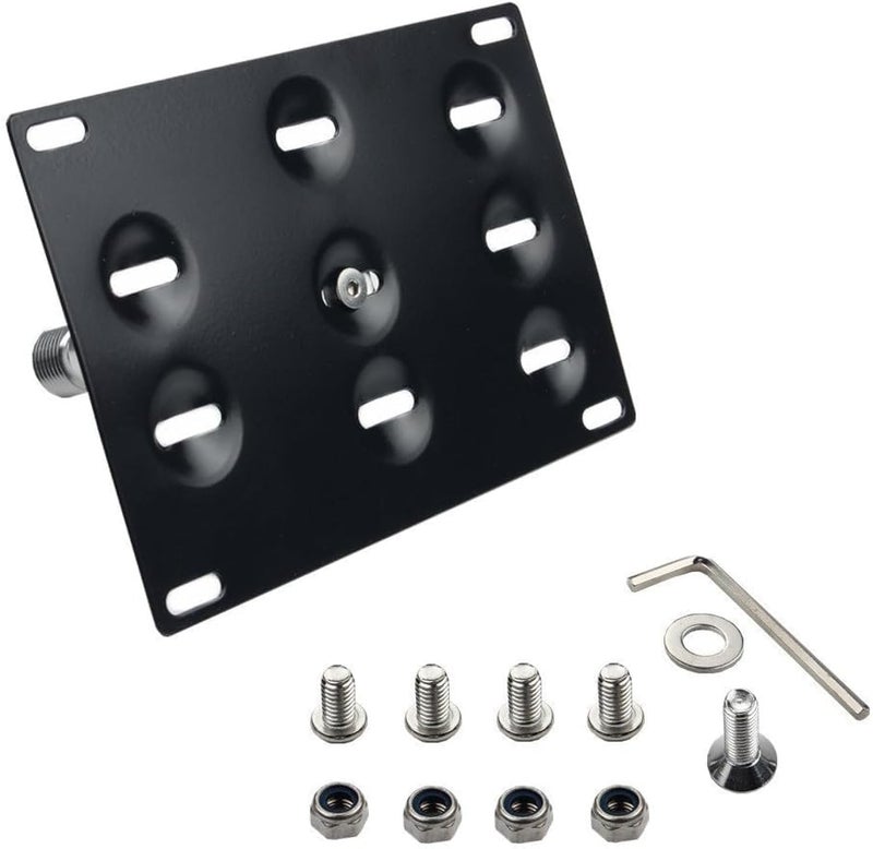 Dewhel Front Bumper Aluminum JDM Tow Hook License Plate Mount Bracket Holder Bolt On Fits Toyota GT86 Scion FRS BRZ