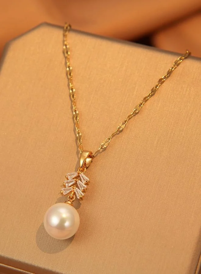 تايك تو قلادة لؤلؤ صناعي مزينة