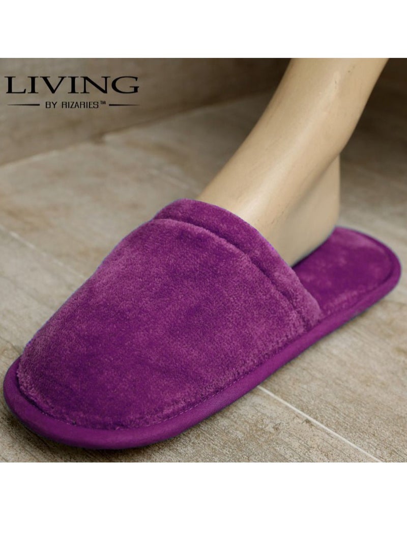 RIZARIES Luxury Bathrobe - 100% Soft Velour Cotton - Purple - 2 Pieces set - Unisex - Image 3