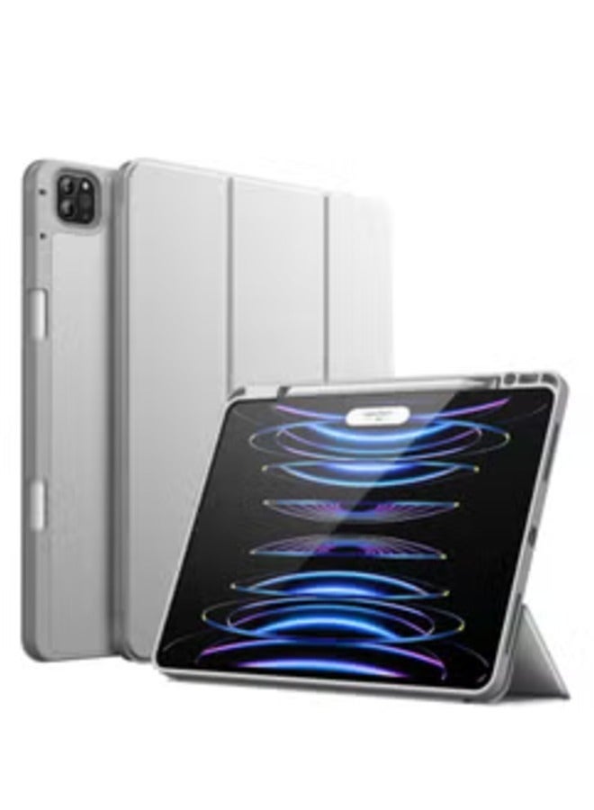 Raxoom Silver Smart Case for iPad Pro 13 Inch 2024 â€“ With Pencil Holder, Touch ID Support, and Auto Wake/Sleep - Image 1