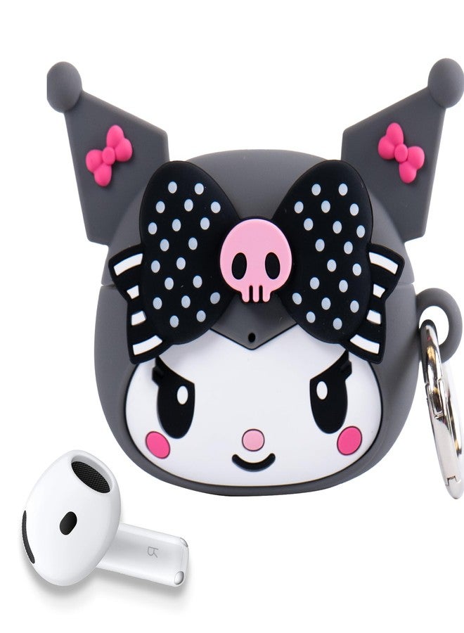 iFace My Melody 50th and Kuromi 20th Anniversary Case [ Compatible with AirPods 4 ] Cute Silicone Protective Cover [Carabiner Included] [Wireless Charging Capatible] - Kuromi 20th Anniversary - Image 1