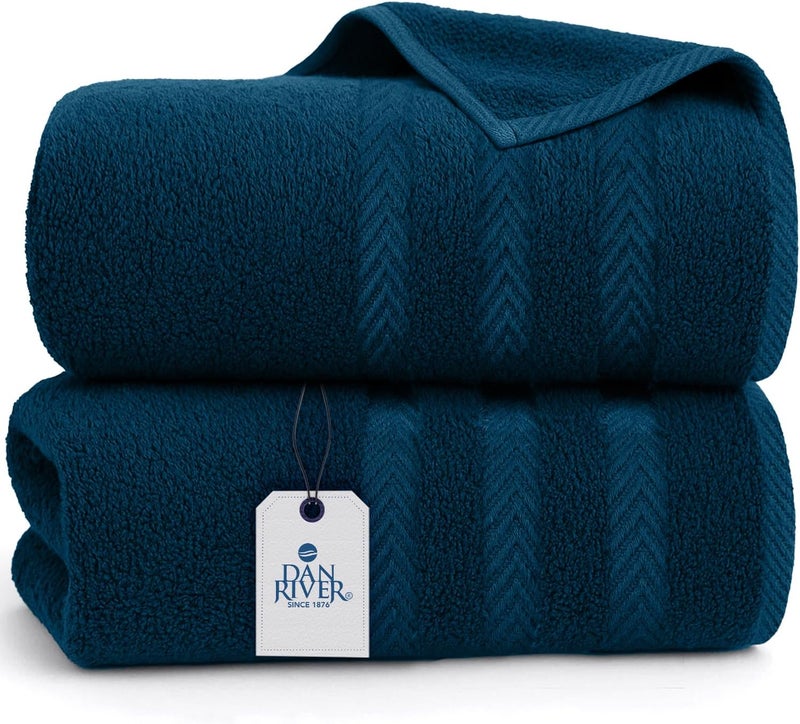 DAN RIVER 2 Pack Luxury Bath Sheets 35x70, 600 GSM, Soft & Quick Dry 100% Ring Spun Cotton Towels Ideal for Hotels, Spas, Gyms & Salons Extra Large, Opal Blue - Image 1