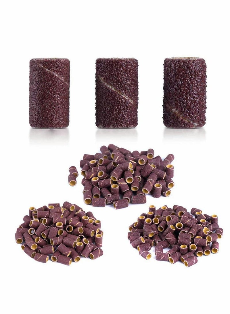 300 Pcs Professional Sanding Bands for Nail Drill, 80 Coarse, 120 Medium, 180 Fine Grit File Sand Piece Set