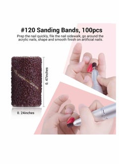 KASTWAVE 300 Pcs Professional Sanding Bands for Nail Drill, 80 Coarse, 120 Medium, 180 Fine Grit File Sand Piece Set  - Image 4