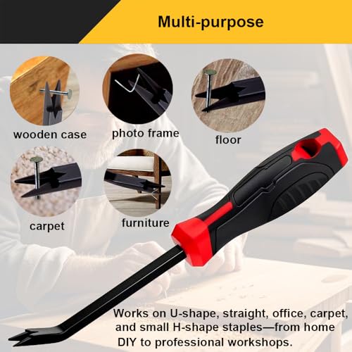 AMZQWERT Staple Remover,Heavy Duty Staple Remover,Upholstery Stapler Puller Lifter Tool for Carpet,Wood,Hardwood Floors,Construction,Furniture - Image 2