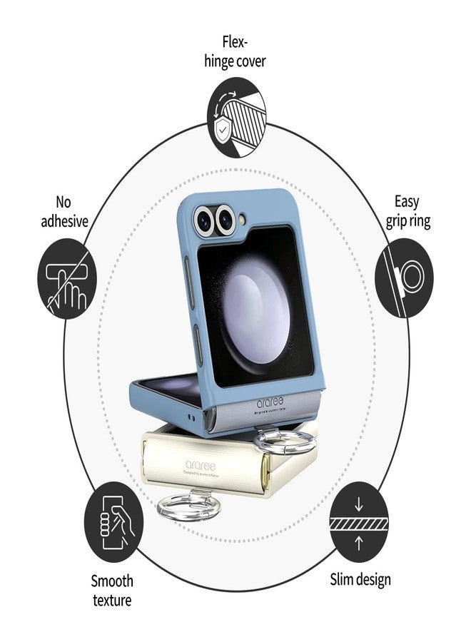 araree Aero Flex R Samsung Galaxy Z Flip 6 Case with Hinge Protection & Ring, Protective Slim Cover Protective Body (PC) with Hinge Protector (TPU), Compatible with Galaxy Z Flip 6 5G (Cream) - Image 3