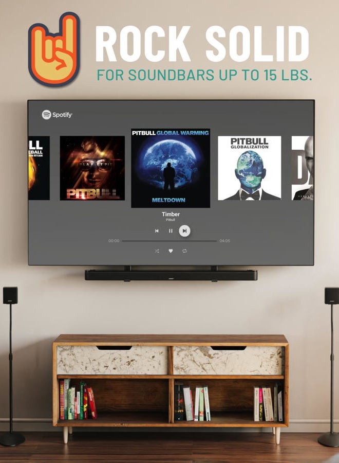 ECHOGEAR Sound Bar Mounting Brackets For TVs - Adjust Height & Depth for Maximum Compatibility Between Your TV & Soundbar - Works With With LG, Vizio, Bose, Dolby Atmos Speakers & More - Image 3