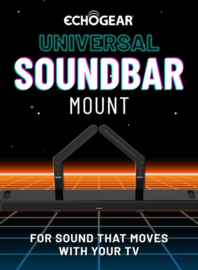 ECHOGEAR Sound Bar Mounting Brackets For TVs - Adjust Height & Depth for Maximum Compatibility Between Your TV & Soundbar - Works With With LG, Vizio, Bose, Dolby Atmos Speakers & More - Image 2