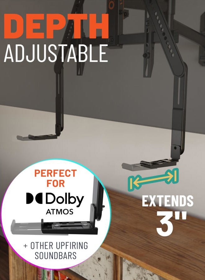 ECHOGEAR Sound Bar Mounting Brackets For TVs - Adjust Height & Depth for Maximum Compatibility Between Your TV & Soundbar - Works With With LG, Vizio, Bose, Dolby Atmos Speakers & More - Image 4