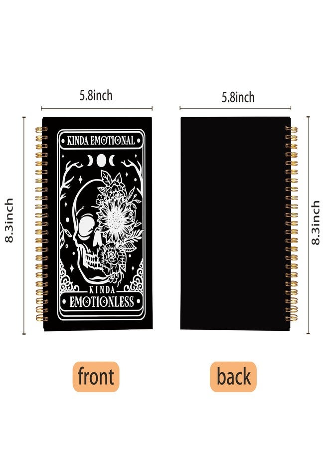 Ecezatik Floral Skull Notebook, Goth Gothic Notebook Journal, Witchy Journal, Goth Office Supplies, Spiral Notebook 5.5x8.3, Kinda Emotion Kinds Emotionless - Image 5