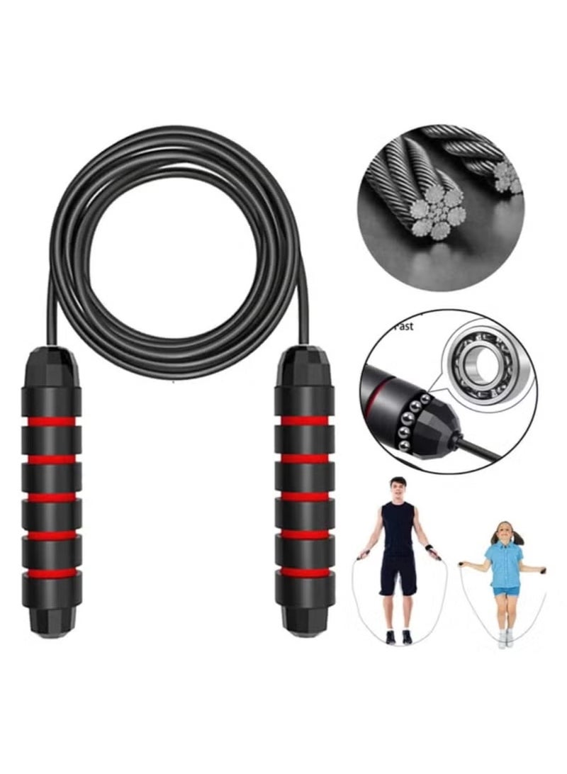 Cuken Jump Rope Adjustable Speed Heavy Weighted Steel Wire Exercise Skipping Heavy Skipping Rope PVC Weighted Speed Exercise Breathing Handle 360 Degree rotation - Image 3
