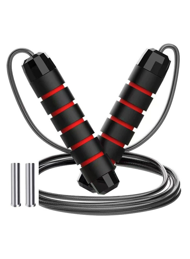 Cuken Jump Rope Adjustable Speed Heavy Weighted Steel Wire Exercise Skipping Heavy Skipping Rope PVC Weighted Speed Exercise Breathing Handle 360 Degree rotation - Image 5
