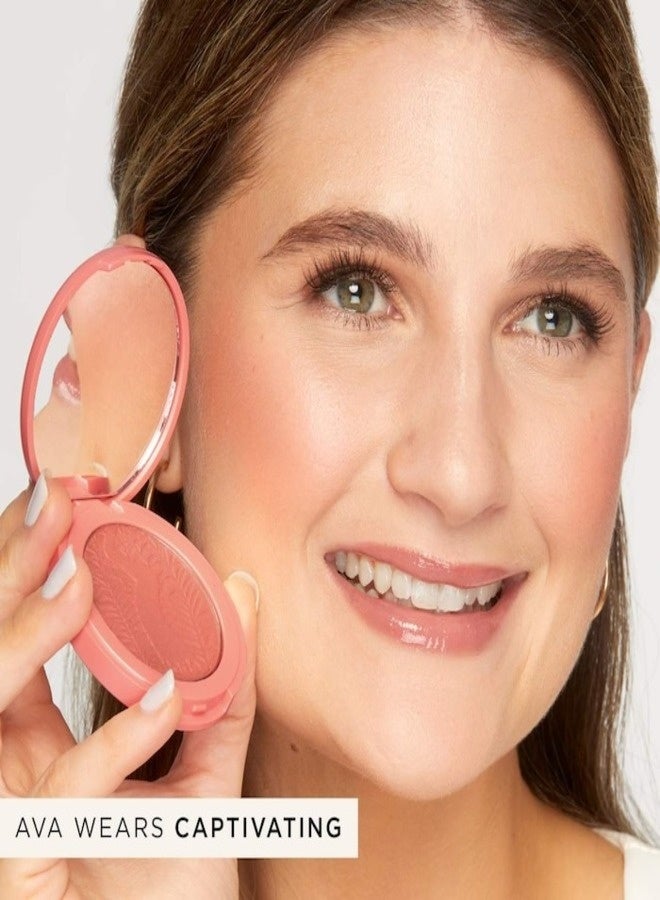 Tarte Cosmetics Tarte Amazonian Clay 12-Hour Powder Blush – Captivating | Peach Shade, Long-Lasting Matte Finish, Buildable Natural Color, 3.6 g - Image 2
