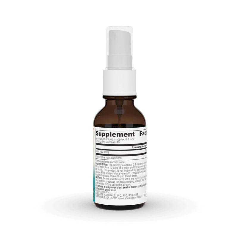 Source Naturals Wellness Colloidal Silver 30 PPM Liquid Spray Bottle - 1 Fluid oz - Image 2
