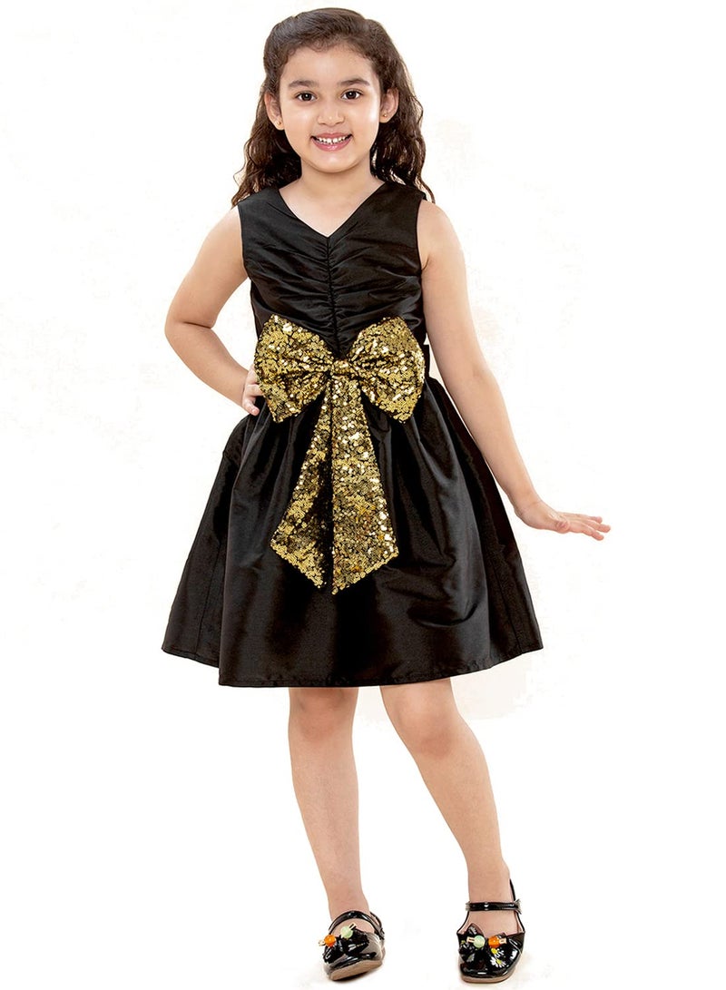 A.T.U.N. (ALL THINGS UBER NICE) Girls Sequined Party Dress Black - Image 4