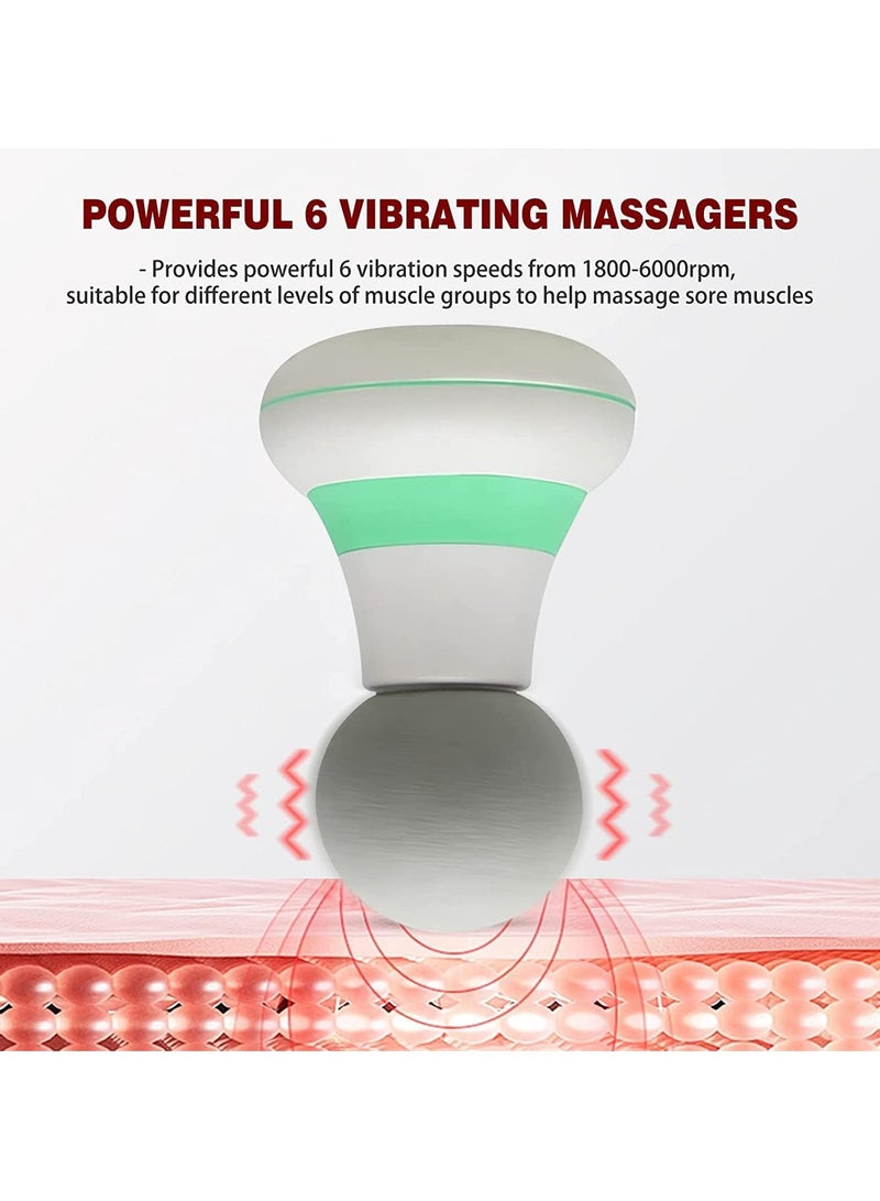 إسكدنيا مدلك محمول باليد مع 6 أوضاع اهتزاز ، مدلك كهربائي صغير شخصي 2.0 * 4.5 بوصة ، تدليك للرقبة والكتف والظهر للرجال والنساء (أخضر) - Image 4