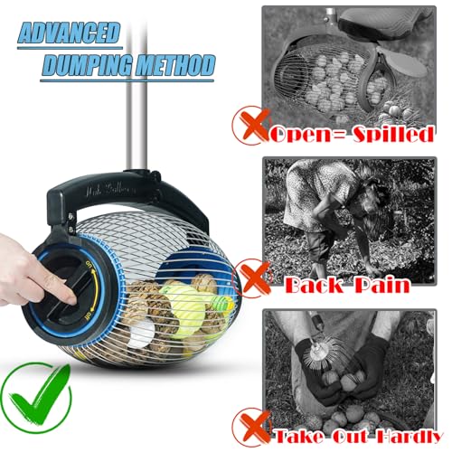 Zozen Nut Gatherer, Acorn Picker Upper, Pecan Picker Upper - Side Opening Dump, Apply to Acorns, Pecans, Buckeyes, Hickory Nuts, Nerf Balls, Golf Balls, Objects Size 3/8'' to 1''; 1 Gallon - Image 2