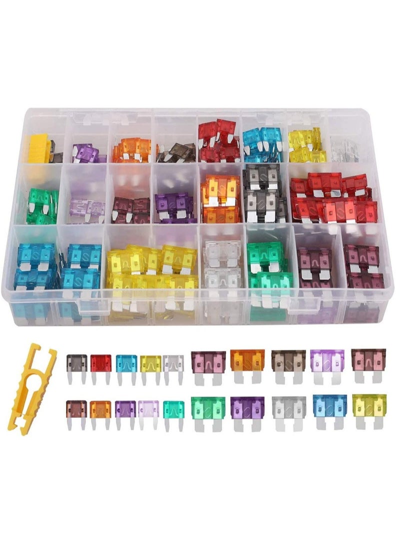 KASTWAVE - Car Blade Fuse Standard Fuses for Auto Fuses Replacement Assorted Auto Truck Car Standard Blade Fuses with Fuse Extractor Car Blade Fuse Standard Fuses Blade Fuse Assortment Set - Image 1