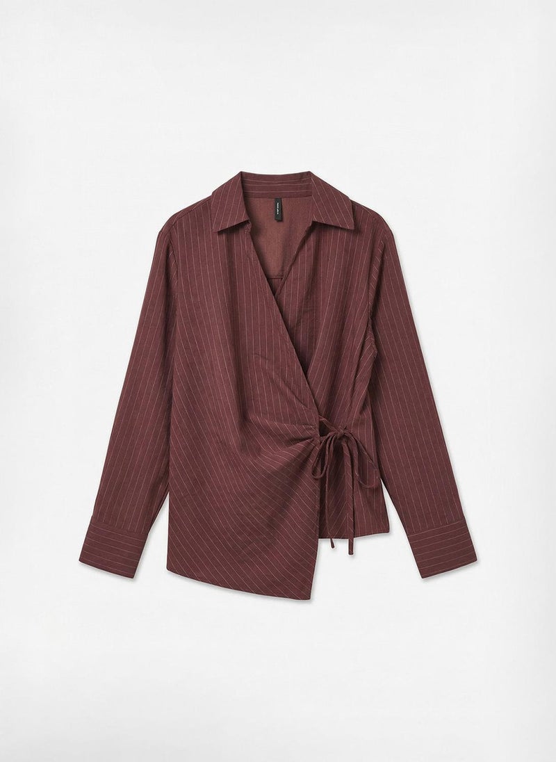 VERO MODA Women's VMROWAN Long Sleeve Wrap Top Woven - Image 5