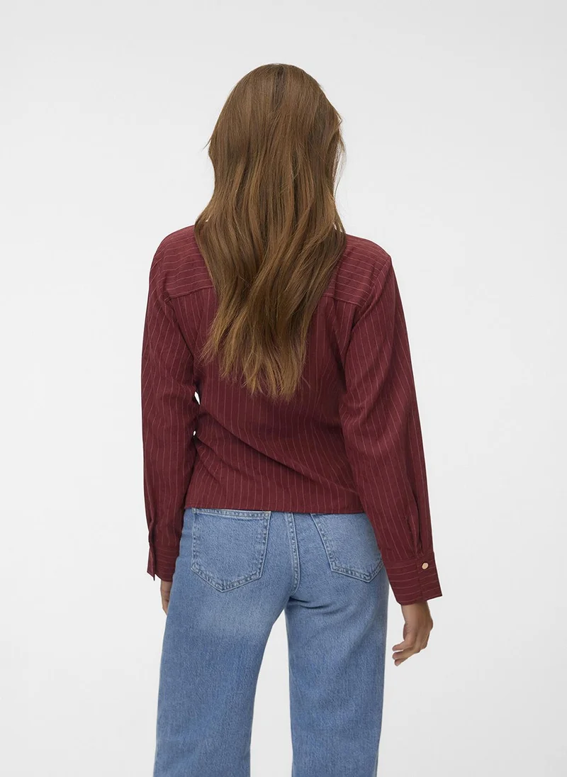 فيرو مودا Women's VMROWAN Long Sleeve Wrap Top Woven