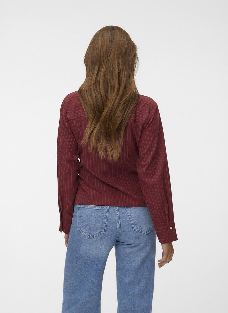 VERO MODA Women's VMROWAN Long Sleeve Wrap Top Woven - Image 2