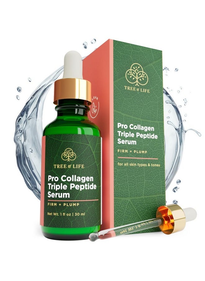 Tree of Life Beauty Tree Of Life Pro Collagen Peptides Serum For Face 1 Fl Oz Formulated W/Argireline & Replexium For Anti Aging & Reducing Wrinkles Fine Lines Dermatologisttested Peptide For Skin Care  - Image 1