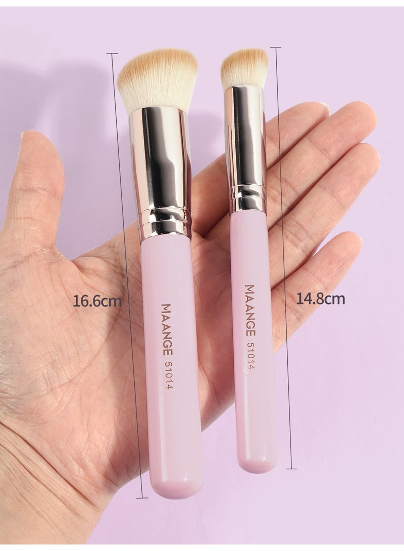MAANGE Makeup Brushes 2 Pcs Makeup Brush Set for Foundation Concealer Brush, Premium Quality Make up Brushes,Pink - Image 3