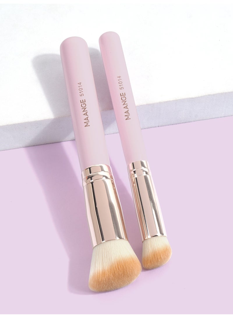 MAANGE Makeup Brushes 2 Pcs Makeup Brush Set for Foundation Concealer Brush, Premium Quality Make up Brushes,Pink - Image 1