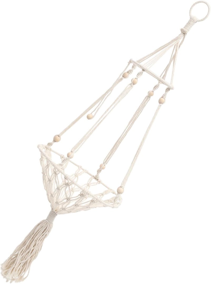 Handwoven Bohemian Cat Hammock Bed 30cm Hanging Swing for Kittens to 10lbs Indoor Decorative Macrame Pet Bed - Image 1