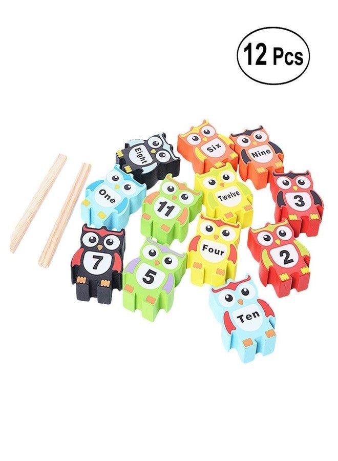 SHORO Wooden Owl Balancing Stacking Blocks, 12 Piece Building Blocks Numbers Sorting Toys | Balancing Game | Learning Educational Baby Stacking Toys for Kids 3+ Years Boys & Girls - Image 2