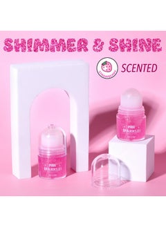 Expressions Expressions 2pc Pink Sparkles Roll-On Glitter Set - Strawberry Scented Roll On Body Glitter & Face Glitter, Smooth Rollerball Tip Glitter Stick Face & Body Makeup for Shimmer & Shine  - Image 4