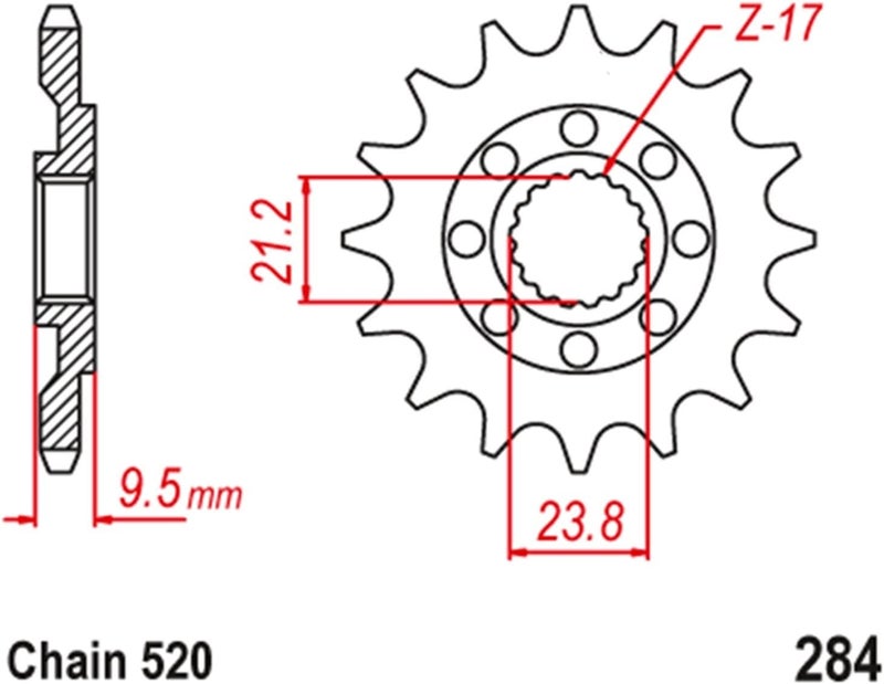 Wivplex 520 Motorcycle Front Sprocket Pinion 14T - Image 2