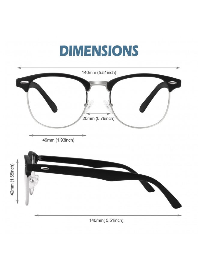 CGID Happy Store CN56 Vintage Inspired Classic Horn Rimmed Half Frame Nerd UV400 Clear Lens Glasses,Matte Black - Image 4