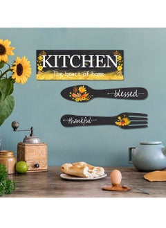 MIXDE 3-Piece  Wall Decor,Kitchen Wooden Wall Pendant,Fork And Spoon Wall Decor,Country Wall Art For Dining Room  - Image 1