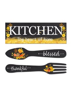 MIXDE 3-Piece  Wall Decor,Kitchen Wooden Wall Pendant,Fork And Spoon Wall Decor,Country Wall Art For Dining Room  - Image 2
