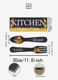MIXDE 3-Piece  Wall Decor,Kitchen Wooden Wall Pendant,Fork And Spoon Wall Decor,Country Wall Art For Dining Room  - Image 4