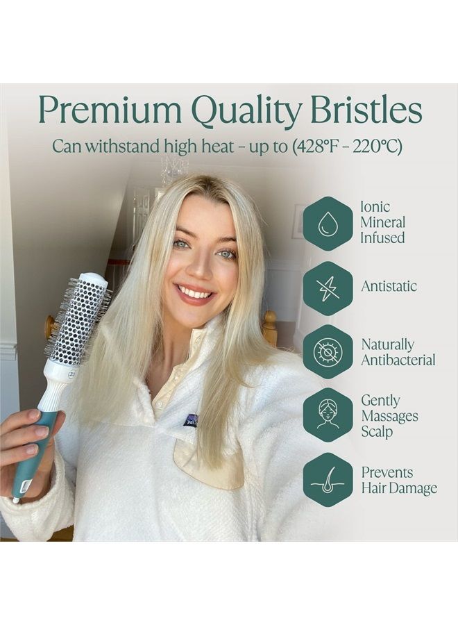 Osensia Professional Round Brush for Blow Drying - Small Ceramic Ionic Thermal Barrel Brush for Sleek, Precise Heat Styling and Salon Blowout - Lightweight Round Hair Brush (1.3 Inch) (Not Electrical) - Image 4