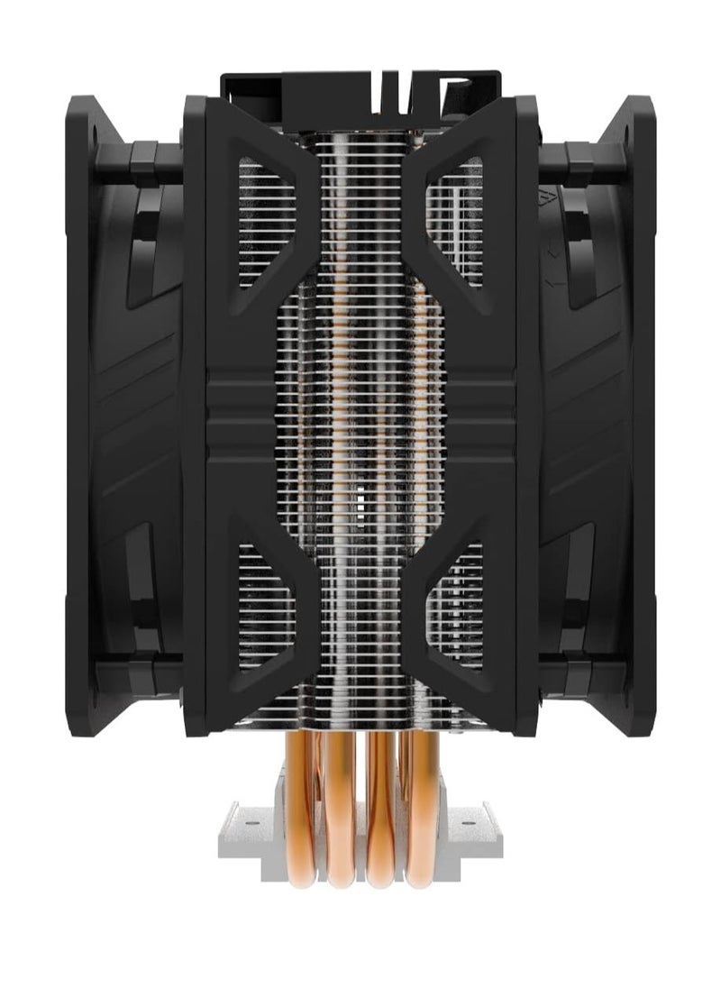 COOLER MASTER - Hyper 212 LED Turbo RGB ( 1 FAN ) CPU Air Cooler - Jet Black Aluminium Finish, 4 Continuous Direct Contact Heat Pipes with Fins, Dual Sickle Flow 120 RGB Fans, RGB LED Controller - Image 1