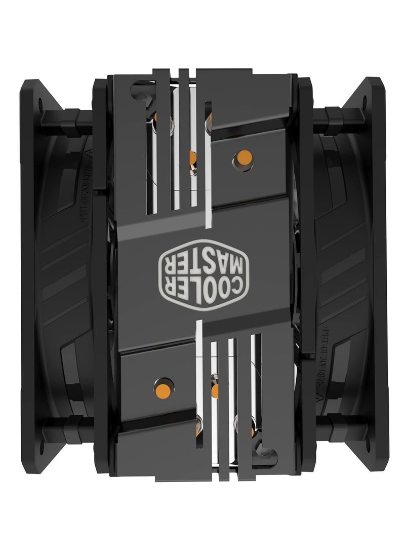 COOLER MASTER - Hyper 212 LED Turbo RGB ( 1 FAN ) CPU Air Cooler - Jet Black Aluminium Finish, 4 Continuous Direct Contact Heat Pipes with Fins, Dual Sickle Flow 120 RGB Fans, RGB LED Controller - Image 1