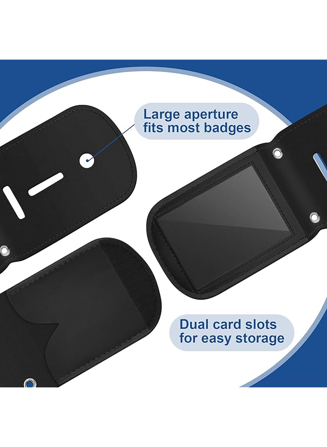 erorex Neck Chain Badge Holder Leather Police Badge Holder Security Card Holder With Inside Id Storage Universal Chain Badge Sleeve For Police Firefighter Detective Rectangle - Image 4