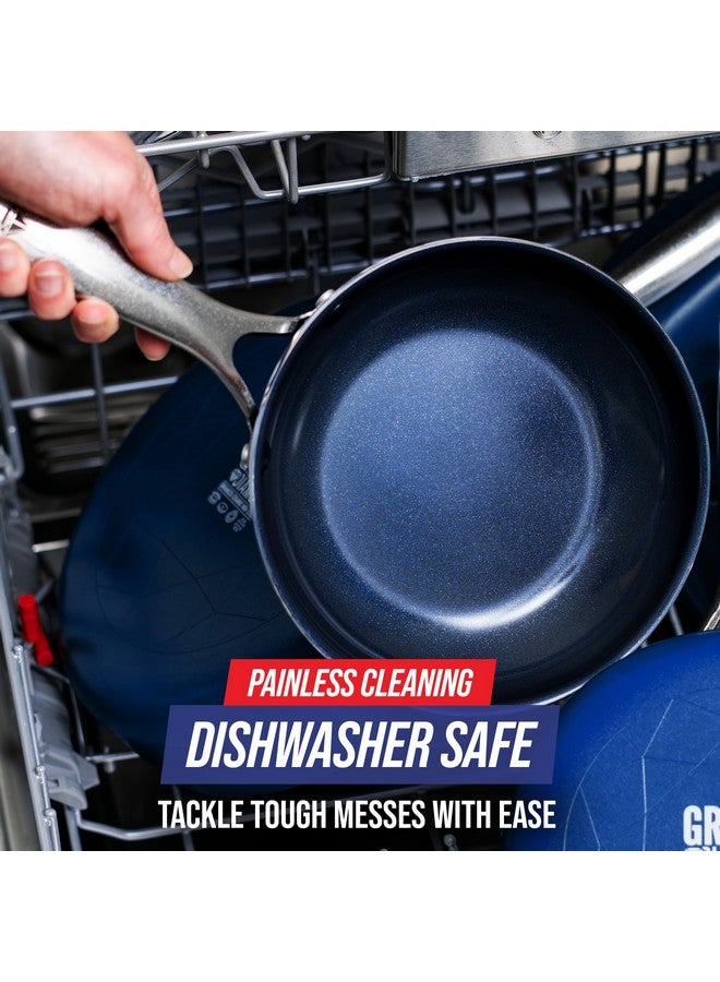 Blue Diamond Cookware 12" Frying Pan Skillet, Diamond Infused Healthy Ceramic Nonstick, PFAS and PFOA-Free, Dishwasher Safe, Oven Safe, Even Heating, Metal Utensil Safe, Warp Control, Blue - Image 5