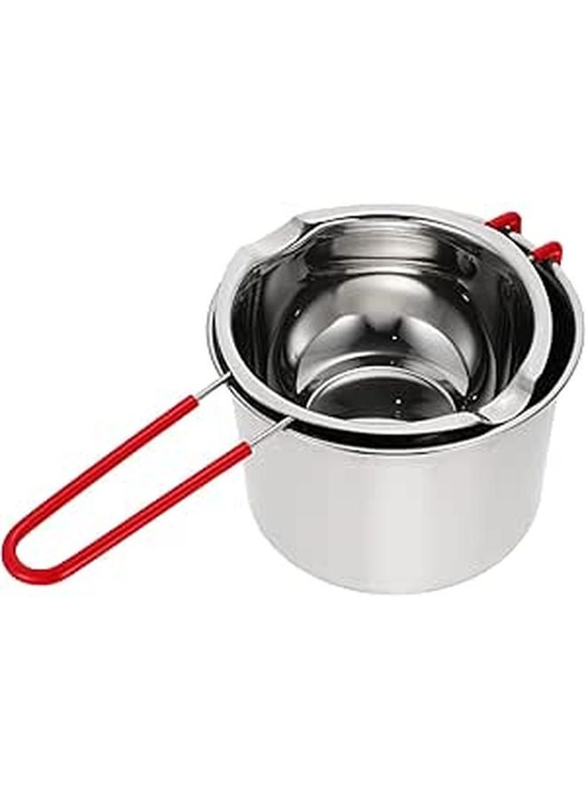 Stainless Steel Chocolate Fondue Pot Double Boiler Melting Pot Picnic Cookware - Image 1
