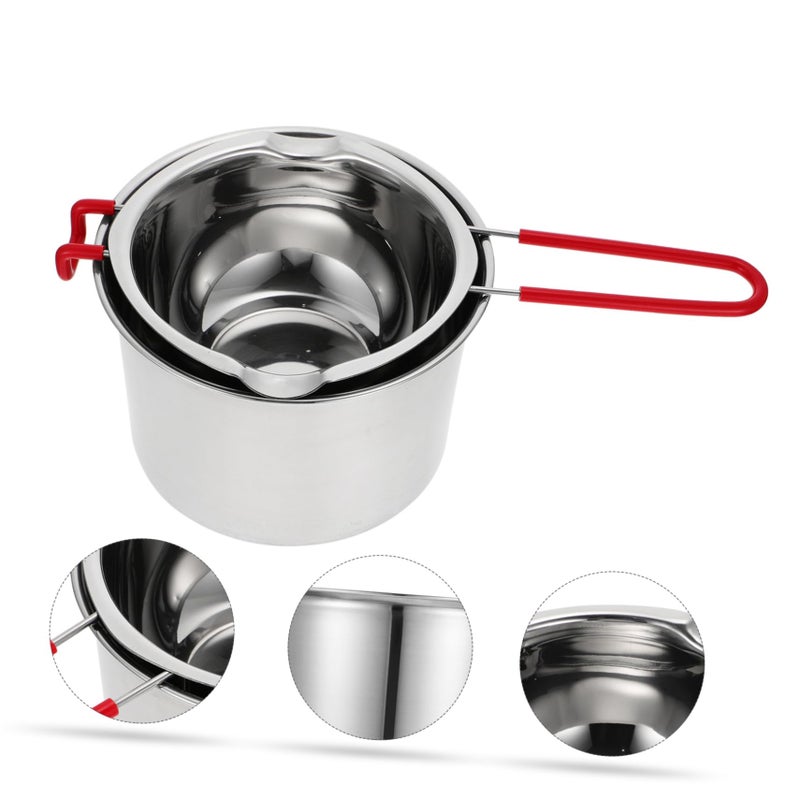 Stainless Steel Chocolate Fondue Pot Double Boiler Melting Pot Picnic Cookware - Image 4