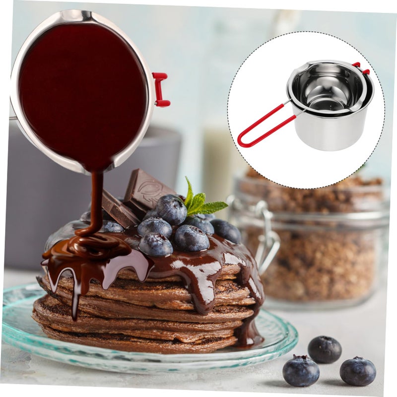 Stainless Steel Chocolate Fondue Pot Double Boiler Melting Pot Picnic Cookware - Image 5
